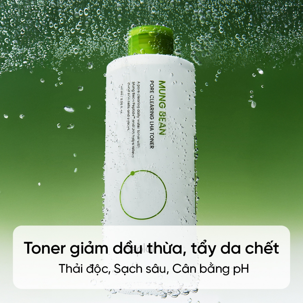 Ảnh Toner Đậu Xanh chứa PHA, AHA và LHA cân bằng độ pH, thải độc & tẩy da chết hiệu quả 265ML 4