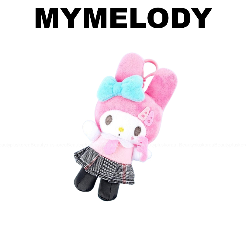[Sanrio] Trang phục trường học Túi búp bê quyến rũ Móc khóa 13cm (Kuromi / Mymelody)