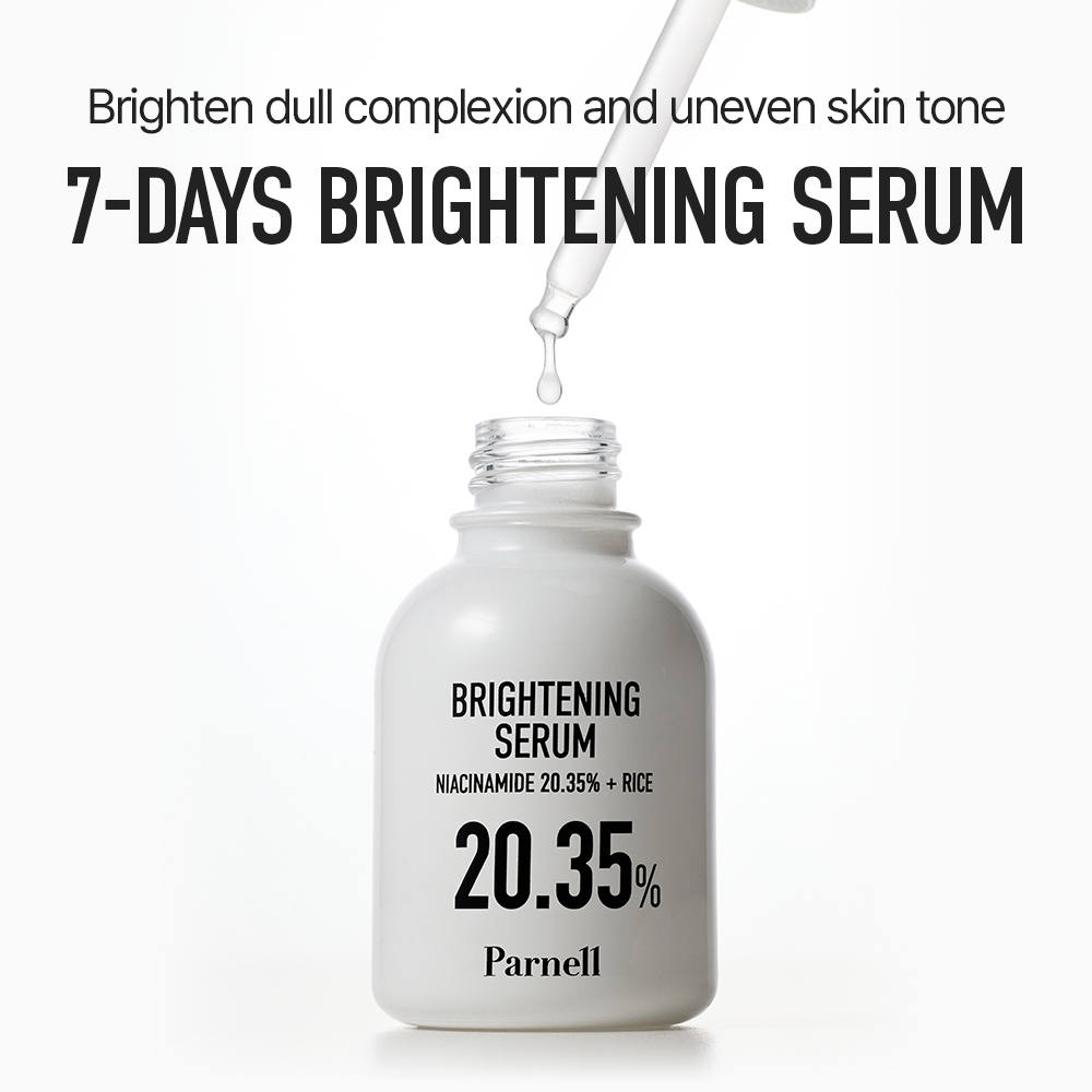 [Parnell Chính hãng] Tinh chất gạo Niacinamide 20.35% dưỡng trắng, hỗ trợ giảm thâm nám, làm sáng da, cải thiện kết cấu da Parnell Niacinamide 20.35 Rice Brightening Serum 30ml