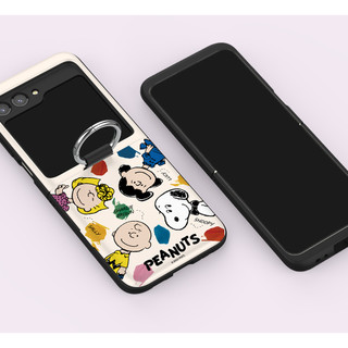 Peanuts Snoopy - Ốp cản cửa khe cắm thẻ có nhẫn cho galaxy z flip 6 5 4 3 / được cấp phép charlie lucy friend