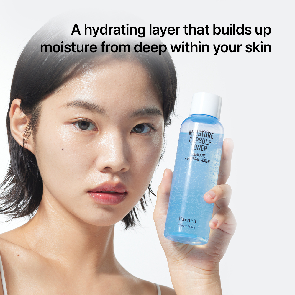 [Parnell Chính hãng] Toner hạt dưỡng Squalane, khoáng chất siêu dưỡng ẩm, dịu hóa da, phục hồi da, da mịn mướt Parnell Squalane Mineral Water Moisture Capsule Toner 200ml