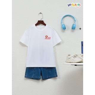 Áo thun bé trai YODY vải cotton thấm hút mồ hôi nhanh, thoáng mát in hình hoạt hình dễ thương BKTS25S091