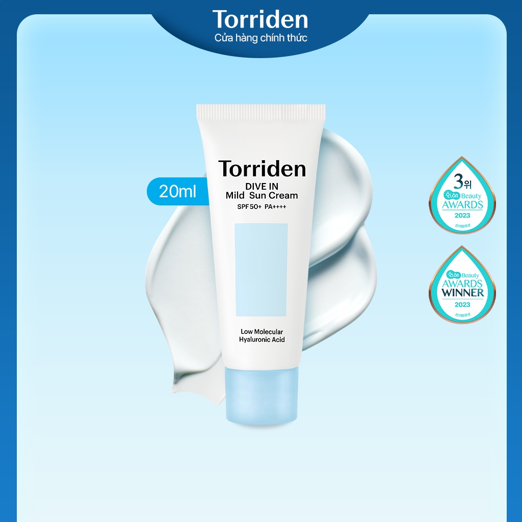 Ảnh [MINI] Kem chống nắng dịu nhẹ DIVE IN chứa Hyaluronic Acid với SPF 50+ PA++++, 20ml, Sun Cream 1