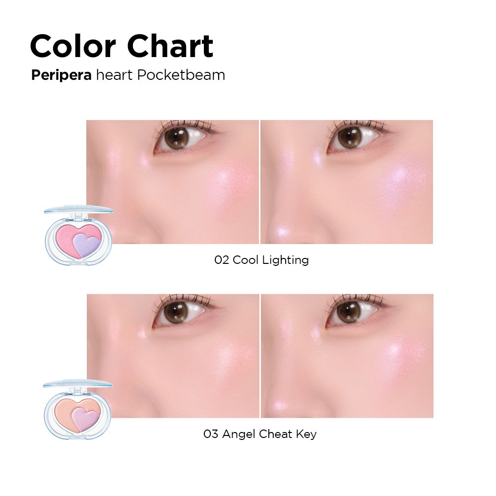 [PERIPERA] Blend Cực Chuẩn Sáng Rạng RỡHeart Pocket Beam 3.3g 2 Màu