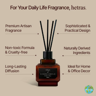 Hetras Objet Bộ Quà Tặng Khuếch Tán Hương 200ml 1+1 | Nước Hoa Trang Trí Phòng Tắm