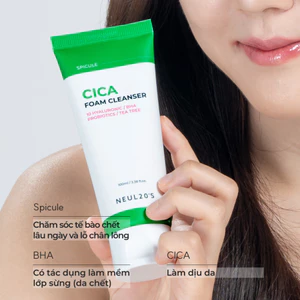 Sữa Rửa Mặt NEUL20S Cica Vi Kim Spicule BHA – Làm Sạch Sâu, Giảm Mụn, Kiểm Soát Dầu