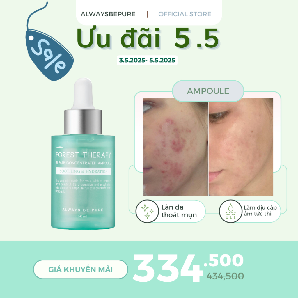 Ảnh Ampoule làm dịu ngừa mụn ALWAYS BE PURE Forest Therapy Repair Concentrated Ampoule 50ml 1