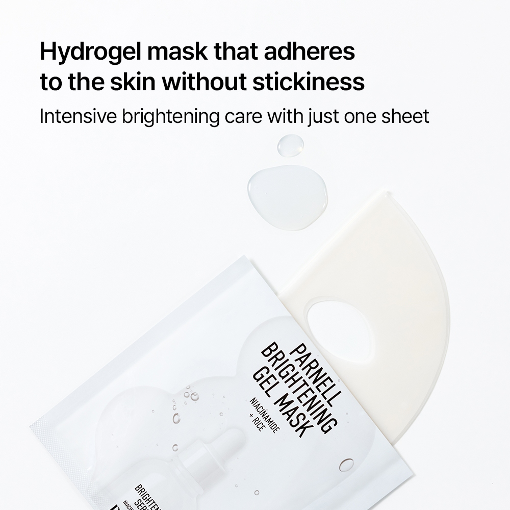 [Parnell Chính hãng] Mặt nạ gạo Niacinamide dưỡng trắng,làm sáng, hỗ trợ nâng tone, cải thiện kết cấu da Parnell Niacinamide Rice Brightening Gel Mask 1 cái/ 5 cái