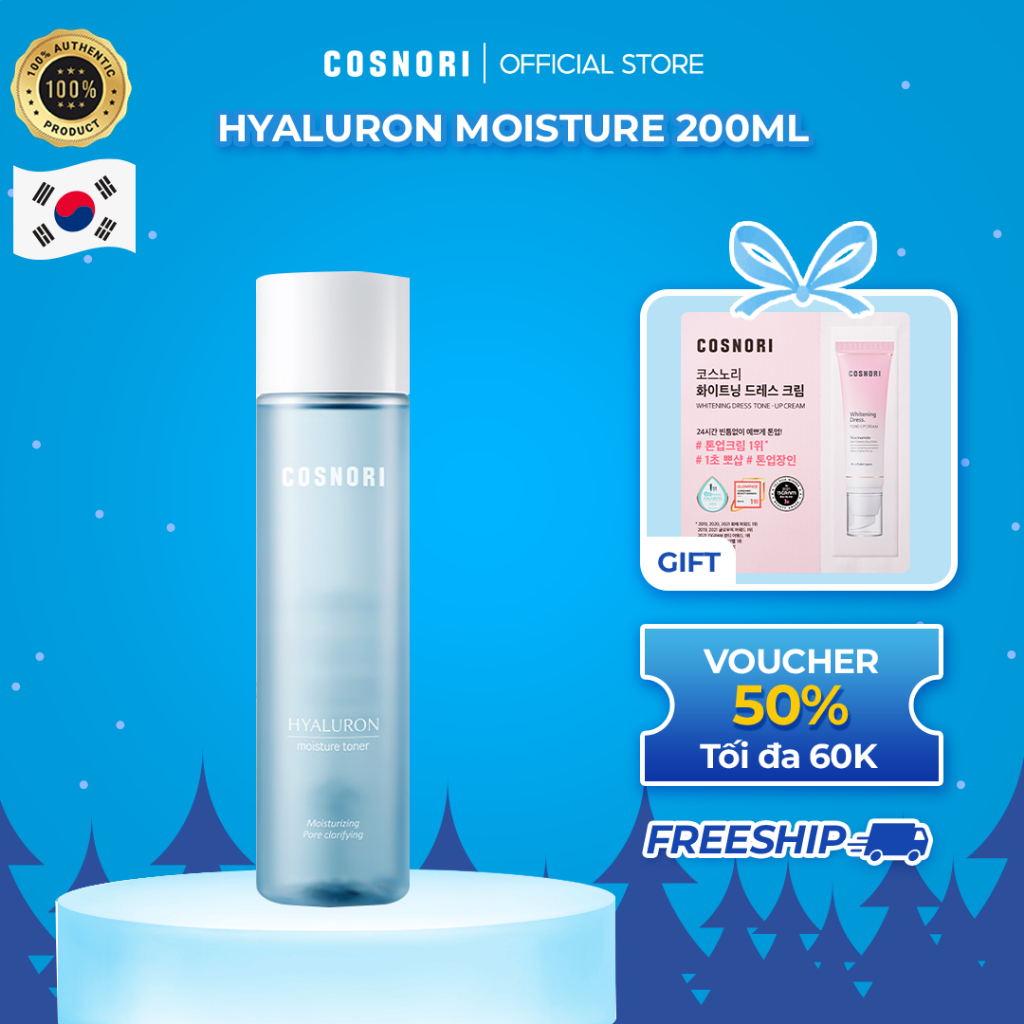 Toner dưỡng ẩm Cosnori Hyaluron Moisture 200ml