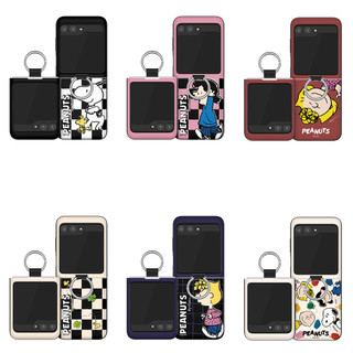 Peanuts Snoopy - Ốp cản cửa khe cắm thẻ có nhẫn cho galaxy z flip 6 5 4 3 / được cấp phép charlie lucy friend