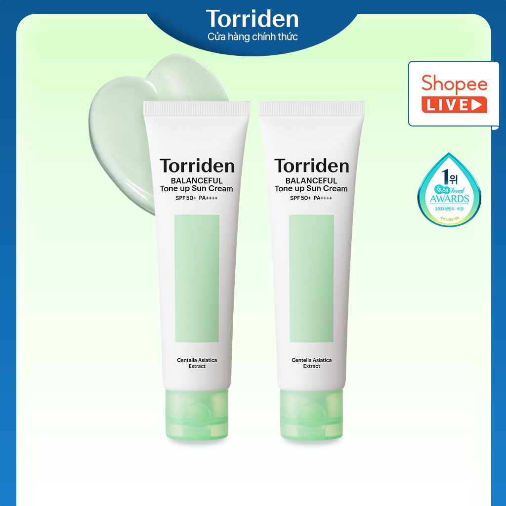 [ Torriden Live ]  [SET] Kem chống nắng nâng tone BALANCEFUL CICA, 60ml+60ml