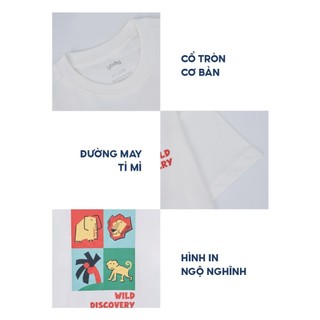 Áo thun bé trai YODY vải cotton thấm hút mồ hôi nhanh, thoáng mát in hình hoạt hình dễ thương BKTS25S091