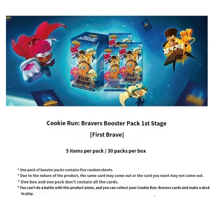 Cookie Run Braverse TCG Gói tăng cường dũng cảm đầu tiên | 1 Hộp = 30 Gói