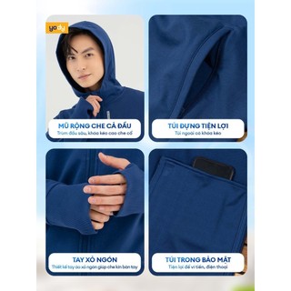 Áo chống nắng nam YODY áo khoác đi nắng có mũ chống tia UV vài dày dặn thoáng mát ACM6010