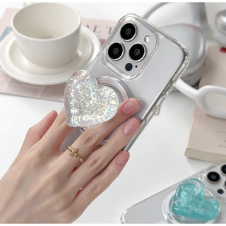 Kẹp từ tính Glow Heart cho điện thoại / màu trắng lấp lánh màu xanh