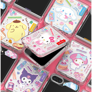 Nhân vật Sanrio - vỏ bọc bản lề họa tiết rõ ràng từ tính cho galaxy z flip 5 6 / flip6 vỏ dễ thương