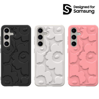 Samsung X Marimekko - vỏ embo cho galaxy s24 / s24 plus hoa hồng đen chính thức