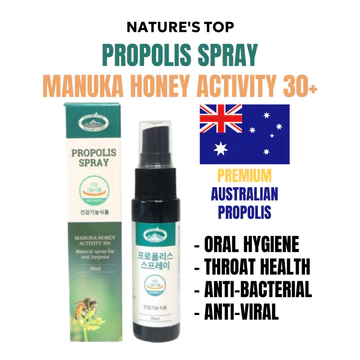 Xịt keo ong Nature's Top Australia 35ml - Propolis Spray, vệ sinh răng miệng, Xịt họng
