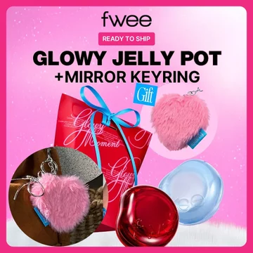 [Fwee] Lip & Cheek Glowy Jelly Pot 19 Màu Bộ Quà Tặng Trái Tim Gương Móc Khóa Móc Khóa