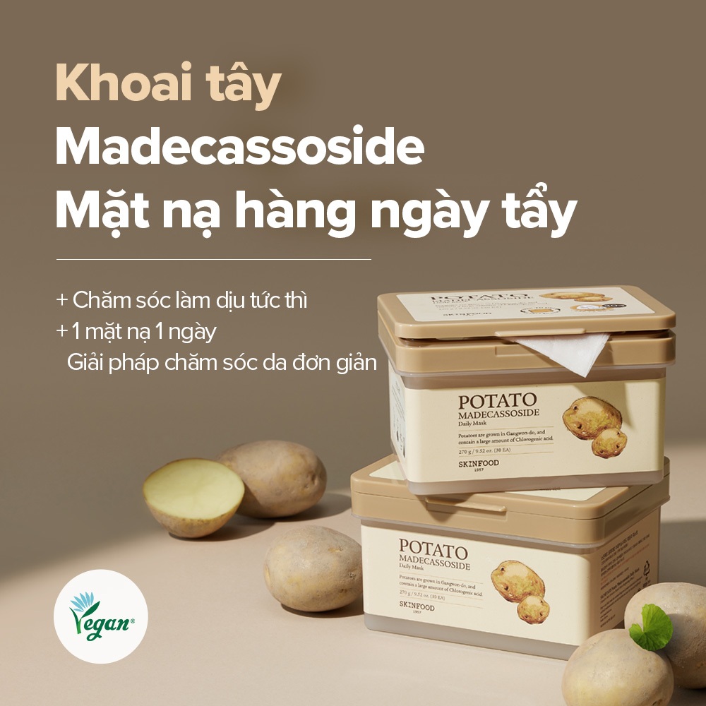 Ảnh Mặt nạ dưỡng da hàng ngày Khoai tây Madecassoside 30 miếng / Cải thiện sắc tố da / Hiệu quả làm dịu / Potato Daily Mask 1