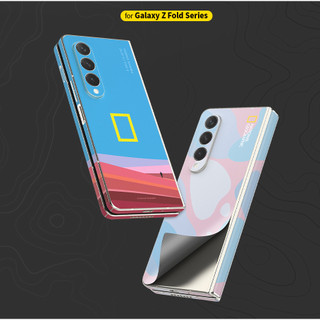 Địa lý quốc gia - Bộ nhãn dán da Deco bảo vệ cho galaxy z fold 6 4 3 2 / logo chính thức