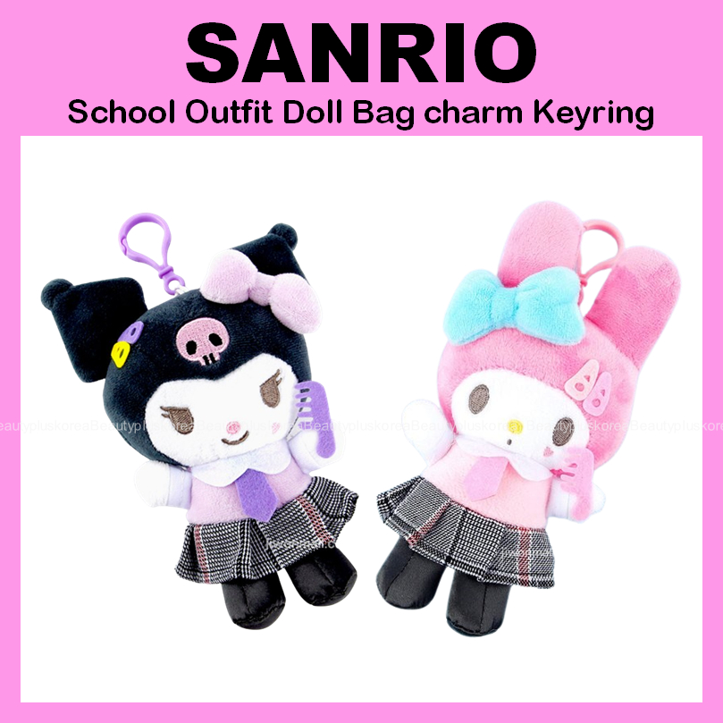 [Sanrio] Trang phục trường học Túi búp bê quyến rũ Móc khóa 13cm (Kuromi / Mymelody)