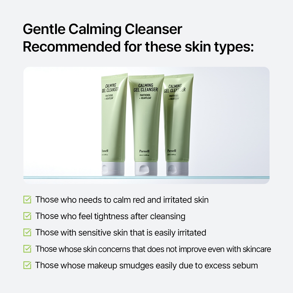 [Parnell Chính hãng] Gel rửa mặt rau diếp cá Panthenol dịu nhẹ sạch sâu, hỗ trợ giảm thâm mụn, làm mềm da Parnell Panthenol Heartleaf Calming Gel Cleanser 180ml