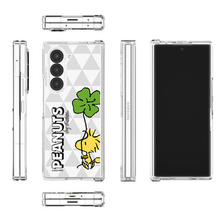 Peanuts Snoopy - ốp lưng cứng họa tiết bàn cờ trong suốt bảo vệ bản lề cho z fold 6 5 4 / chính thức