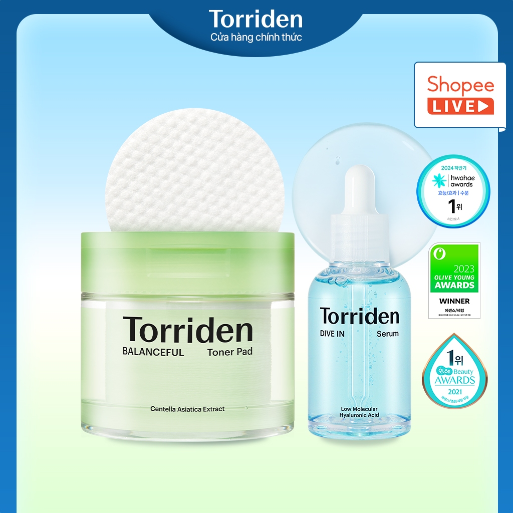 [ Torriden Live ] [SET] Serum DIVE IN và pad BALANCEFUL CICA, 50ml+60miếng