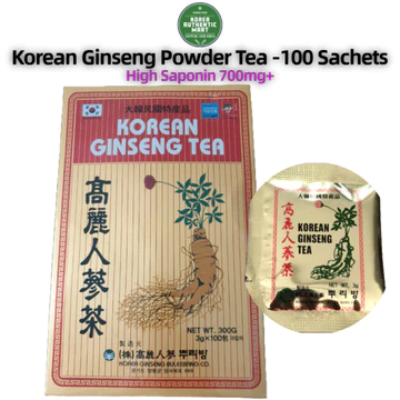 [Trà bột nhân sâm Hàn Quốc] 100 gói, hàm lượng Saponin cao – 700mg +| 300g, Trà Nhân Sâm Hàn Quốc Cao Cấp