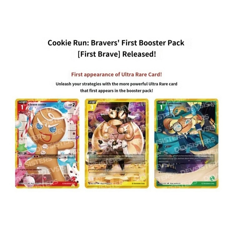 Cookie Run Braverse TCG Gói tăng cường dũng cảm đầu tiên | 1 Hộp = 30 Gói