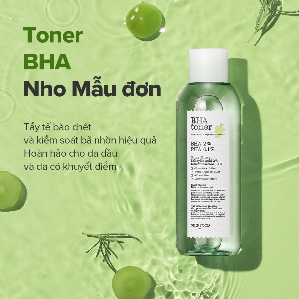 Ảnh Toner BHA Nho Mẫu đơn 200ml / Tẩy tế bào chết nhẹ nhàng với BHA 2% & PHA 0.1% / pH 4.65 / Kiểm soát bã nhờn / Dành cho da hỗn hợp dầu / Kết cấu không bết dính / Shine Muscat BHA Toner 1