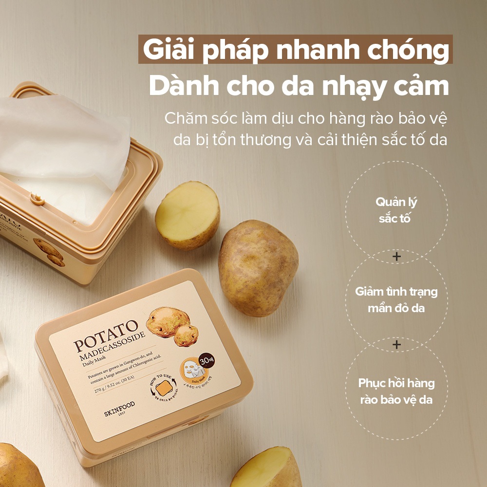 Ảnh Mặt nạ dưỡng da hàng ngày Khoai tây Madecassoside 30 miếng / Cải thiện sắc tố da / Hiệu quả làm dịu / Potato Daily Mask 2