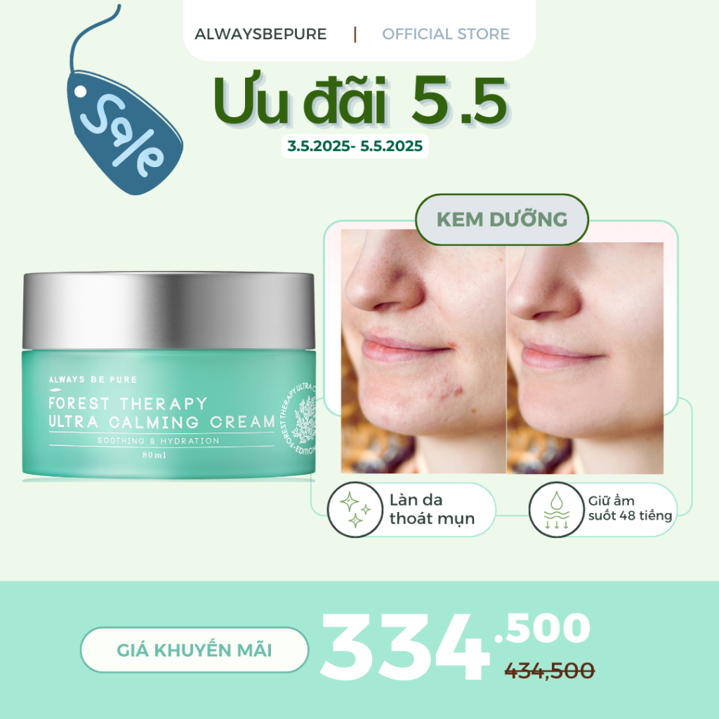 Ảnh Kem dưỡng làm dịu ngừa mụn ALWAYS BE PURE Forest Therapy Ultra cấp ẩm hiệu quả 1