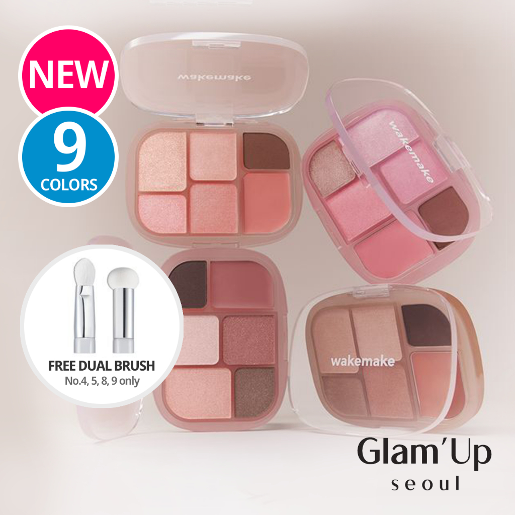🇰🇷 [WAKEMAKE] (quà tặng) Soft Sheer Multi Palette 9 màu 6.4g Phấn mắt ...