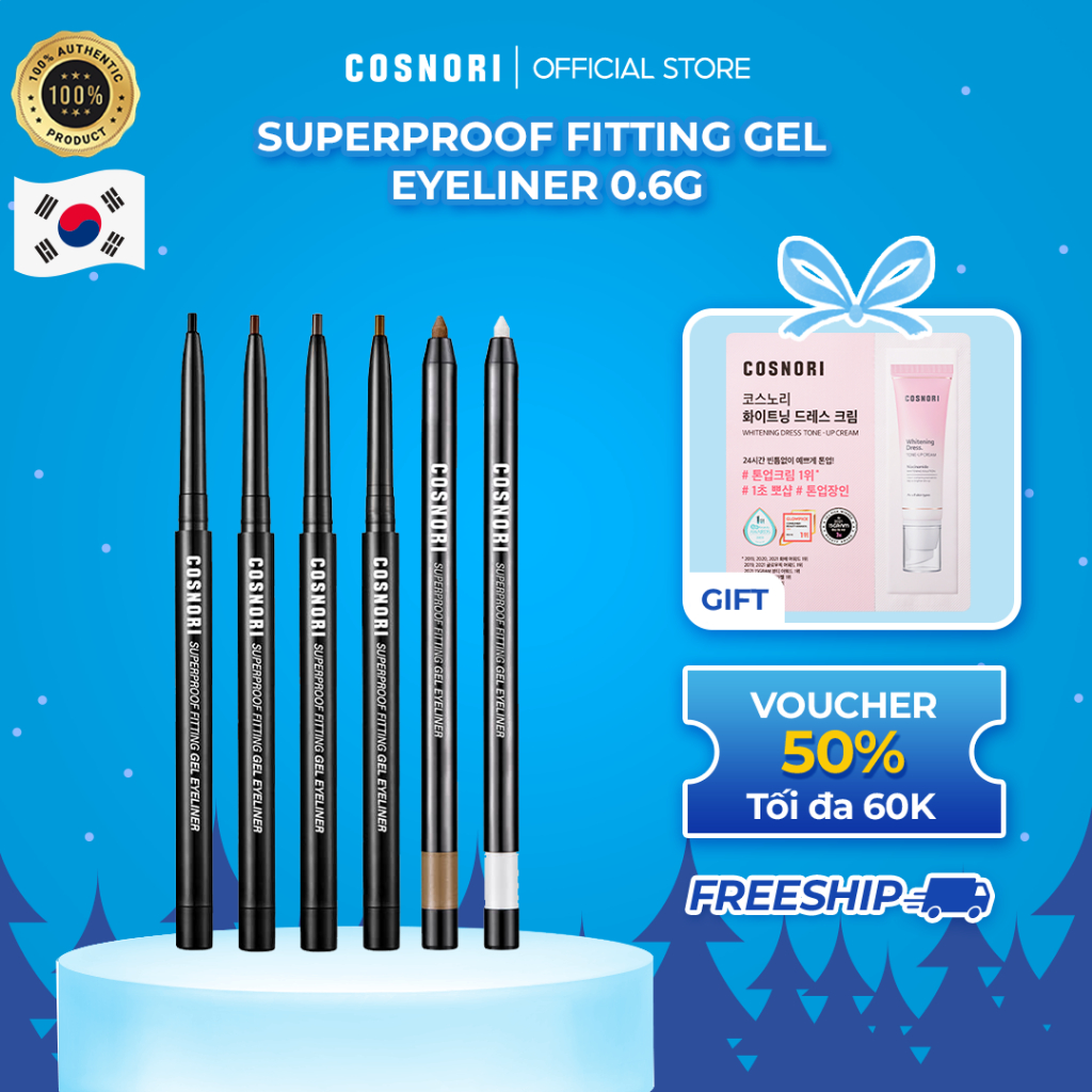 Bút kẻ mắt nước COSNORI Superproof Fitting Gel Eyeliner 0.6g