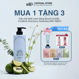 [odiD] Dầu Gội Mát Lạnh Sảng Khoái Da Đầu Coollime Shampoo Greentea Mint 500ml