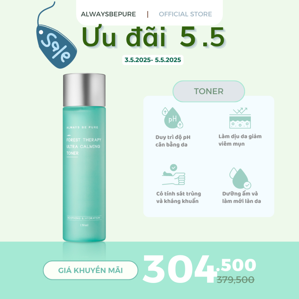 Ảnh Toner làm dịu ngừa mụn ALWAYS BE PURE - Forest Therapy Ultra Calming 150ml (date: 12.12.2026) 1