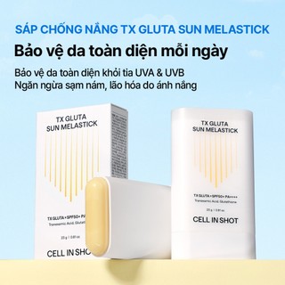[CELL IN SHOT] Sáp chống nắng TX Gluta Sun Melastick 23g SPF50+ PA++++ mờ thâm nám, dưỡng sáng da (Tranexamic Acid + Glutathione)