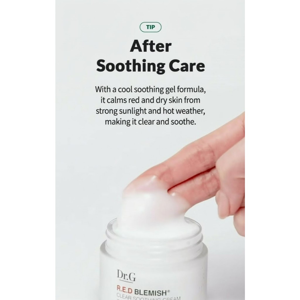 [Dr.G] Bộ đặc biệt Kem dưỡng dịu trong suốt Red Blemish - 50ml + 10ml No-Box Deal (1 Gói)