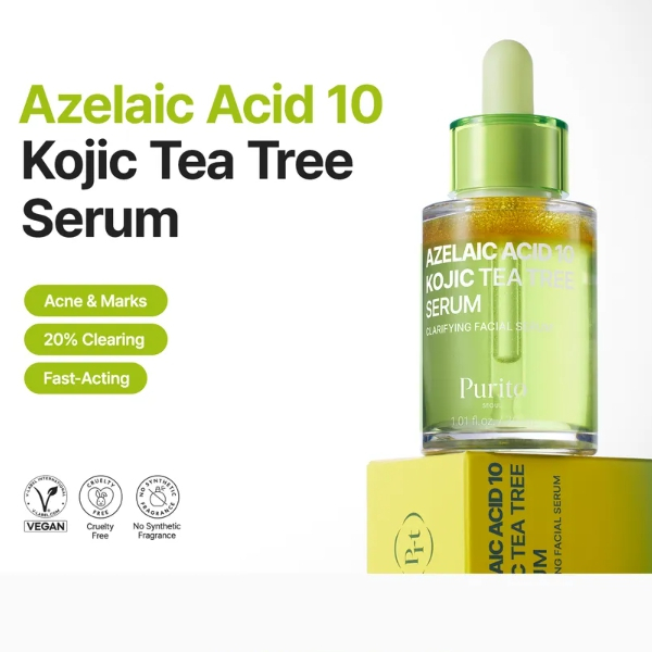[PURITO] Axit Azelaic 10 Kojic Tea Tree Serum 30ml
