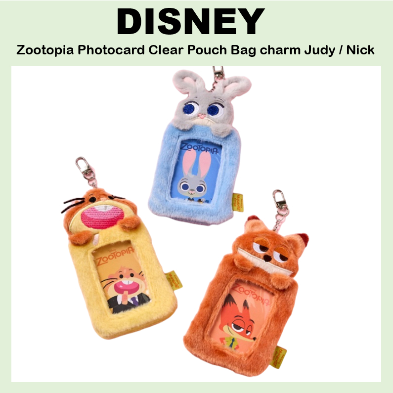 [DISNEY] Zootopia Photocard Túi đựng trong suốt quyến rũ Judy / Nick móc khóa