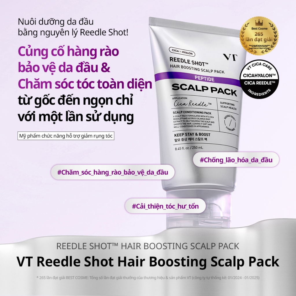 [VT] Gói tăng cường tóc Reedle Shot Peptide 250ml CICA REEDLE X Peptide Chăm sóc rụng tóc Nuôi dưỡng tóc [Trung tâm mua sắm chính thức]