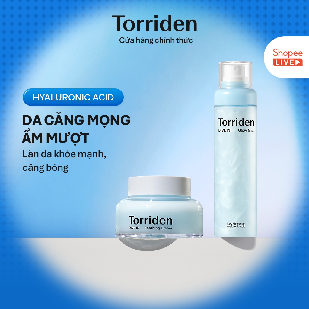 [Torriden Live] Combo 2 sản phẩm DIVE-IN - Kem làm dịu da + Xịt dưỡng căng bóng, 100ml+120ml
