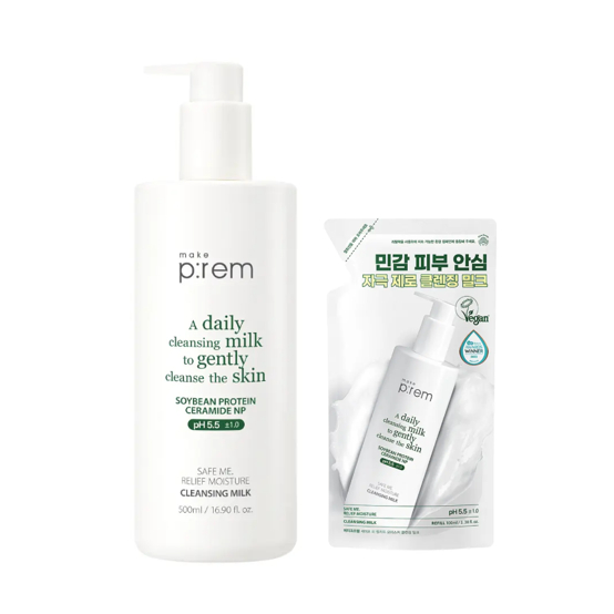 Makeprem Sữa rửa mặt Safe Me Relief Moisture 200ml, 500ml