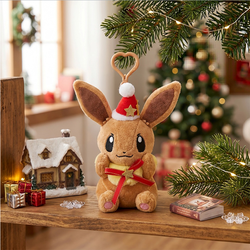 [POKEMON] Túi đựng lễ hội mùa đông quyến rũ 13cm (Eevee / Psyduck / Squirtle / Ditto / Snorlax / Pikachu)