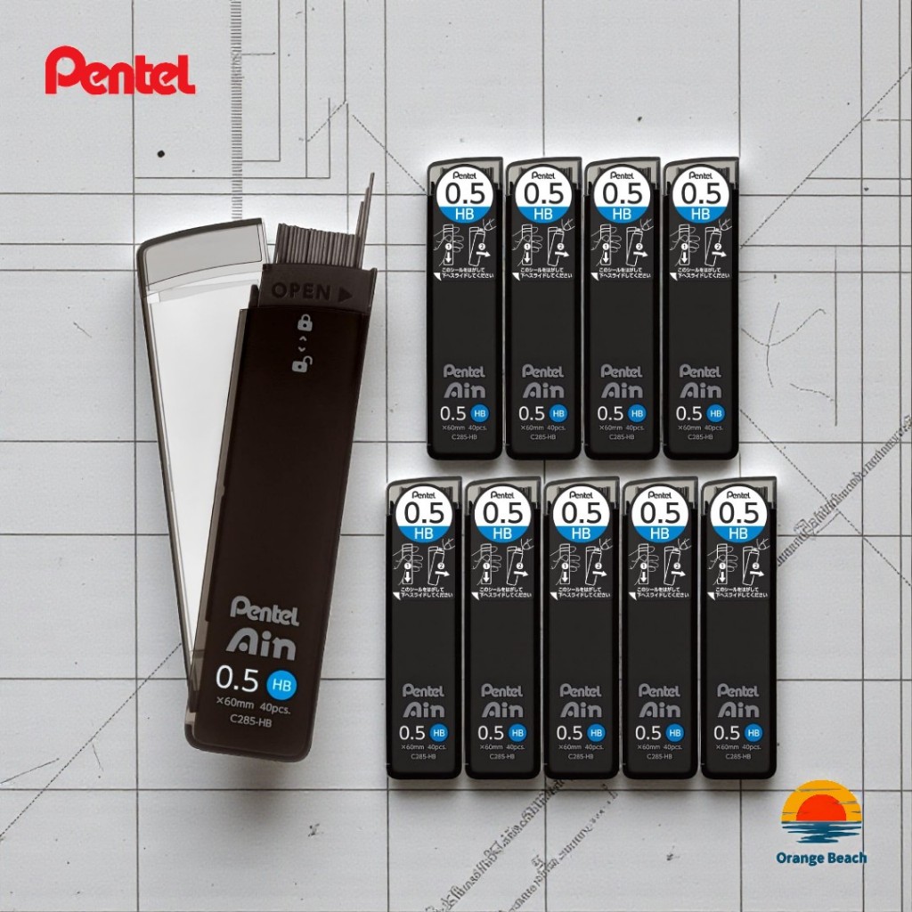 Pentel Ain Ruot But Chi Bam/7 Co Tu 0.2-1.3mm/Nhieu Do Cung Tu 4B Den 2H/Hop 10 Cai/Nhat Ban