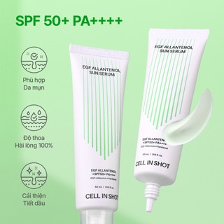[CELL IN SHOT]  Serum chống nắng EGF Allantenol Sun Serum 50ml SPF50+ PA++++ làm dịu da, giảm mụn, nhẹ mặt cho da nhạy cảm