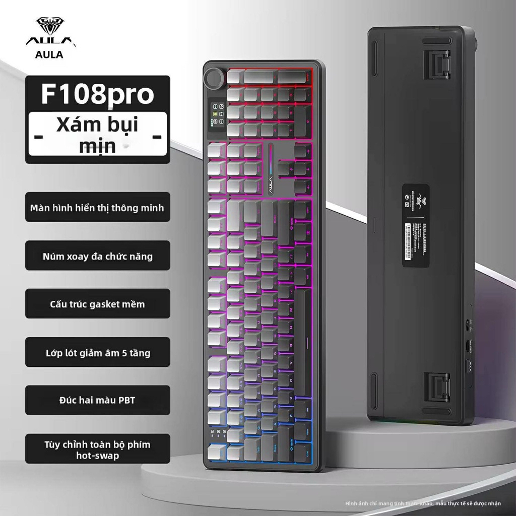 [Hoả tốc] Bàn Phím Cơ AULA F108 Pro Fullsize 108 Phím | Bluetooth 3 Mode | RGB | Hot Swap | Pin Trâu | Gaming Văn Phòng | BigBuy360 - bigbuy360.vn