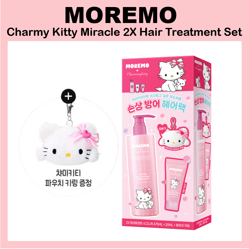 [MOREMO] Charmy Kitty Miracle 2X Hair Treatment 475ml + 20ml x2 + Bag Charm Gift Set Repair Damage